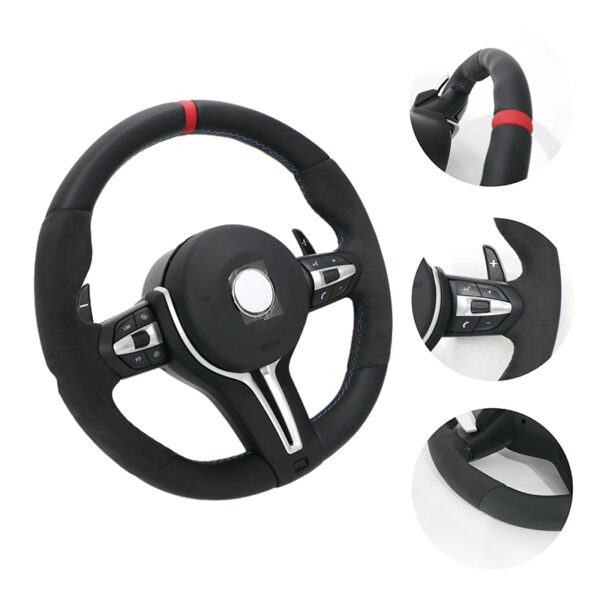 BMW Plug and Play M performance alcantara Steering Wheel For BMW f46 f48 f34 f87 f80 f07 f23 f06 f34 f30 f21 f11 f06 f13 m3 m2 m4 - Image 2