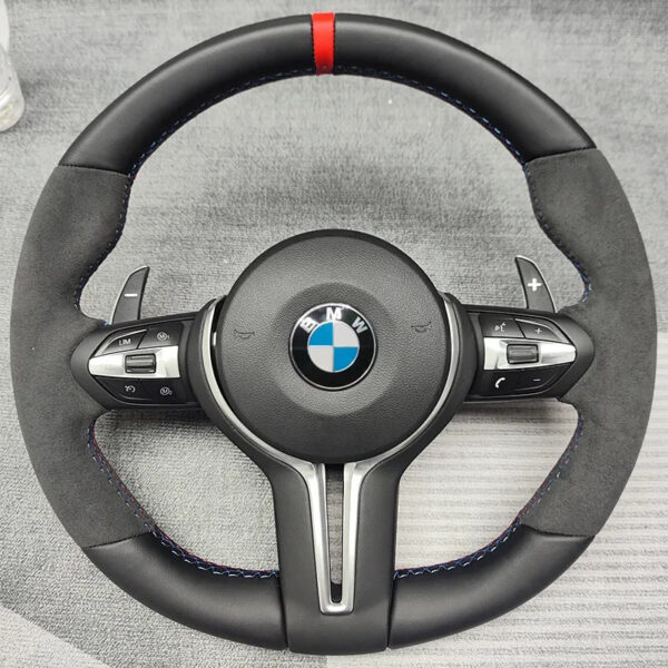 BMW M5 F10 F12 F01 2011 2012 2013 2014 2015 2016 Red Alcantara Leather Sport Steering Wheels Interior Accessories For Cars