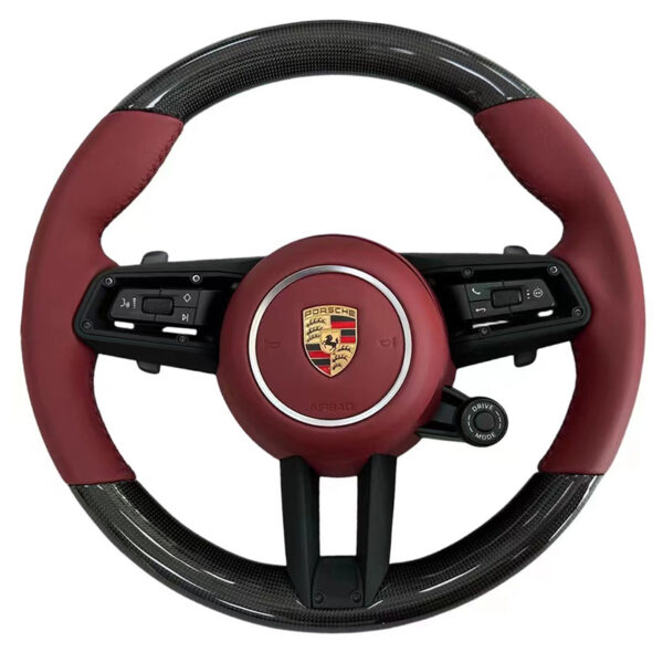 Porsche Custom steering wheel for Porsche 911 718 981 red leather carbon fiber carbon steering wheel for porsche 991 steering wheel